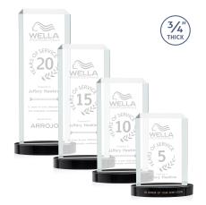 Carey on Alberton Base Black Rectangle Crystal Trophy - Crystal Trophies