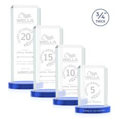 Carey on Alberton Base Sky Blue Rectangle Crystal Trophy - Crystal Trophies