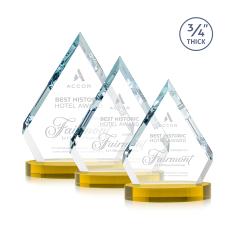 Apex on Alberton Base Gold Crystal Trophy - Crystal Trophies