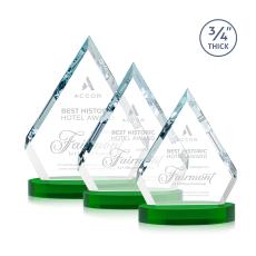 Apex on Alberton Base Green Crystal Trophy - Crystal Trophies