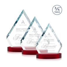 Apex on Alberton Base Red Crystal Trophy - Crystal Trophies
