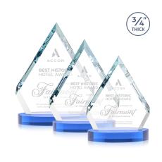 Apex on Alberton Base Sky Blue Crystal Trophy - Crystal Trophies