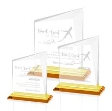 Saucedo Amber Peaks Crystal Trophy - Crystal Trophies