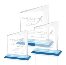 Saucedo Sky Blue Peaks Crystal Trophy - Crystal Trophies