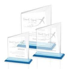 Saucedo Sky Blue Peaks Crystal Trophy - Crystal Trophies