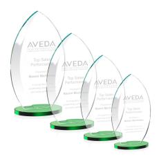 Vernon Green Flame Crystal Trophy - Crystal Trophies