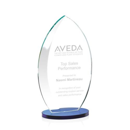 Awards and Plaques - Crystal Trophies - Vernon Blue Flame Crystal Trophy