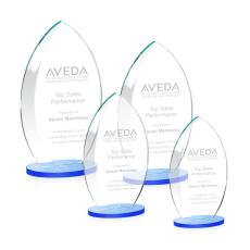 Vernon Sky Blue Flame Crystal Trophy - Crystal Trophies