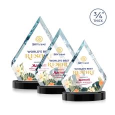 Apex Full Color on Alberton Base Black Crystal Trophy - Crystal Trophies