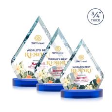 Apex Full Color on Alberton Base Blue Crystal Trophy - Crystal Trophies