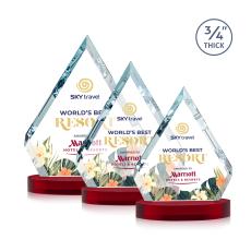 Apex Full Color on Alberton Base Red Crystal Trophy - Crystal Trophies