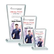 Frank Full Color Clear Rectangle Crystal Trophy - Crystal Trophies