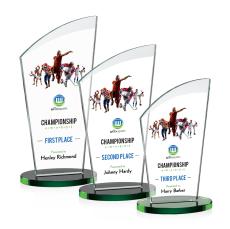Darling Full Color Green Peaks Crystal Trophy - Crystal Trophies