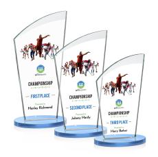 Darling Full Color Sky Blue Peaks Crystal Trophy - Crystal Trophies