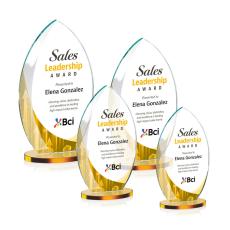 Vernon Full Color Amber Flame Crystal Trophy - Custom Trophies