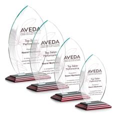 Vernon Full Color Rosewood Peaks Crystal Trophy - Eco-Friendly Trophies