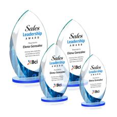 Vernon Full Color Sky Blue Flame Crystal Trophy - Custom Trophies