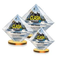 Cronin Full Color Amber Crystal Trophy - Crystal Trophies
