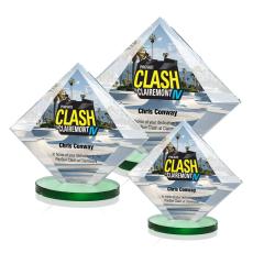 Cronin Full Color Green Crystal Trophy - Crystal Trophies