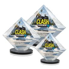 Cronin Full Color Black Crystal Trophy - Crystal Trophies
