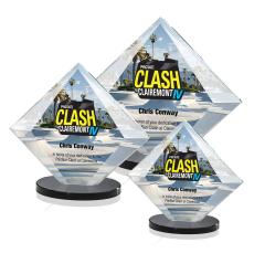 Cronin Full Color Black Crystal Trophy - Crystal Trophies