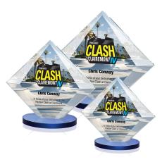 Cronin Full Color Blue Crystal Trophy - Crystal Trophies