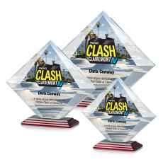 Cronin Full Color Rosewood Crystal Trophy - Crystal Trophies