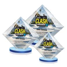 Cronin Full Color Sky Blue Crystal Trophy - Crystal Trophies