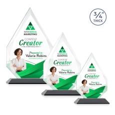 Archer Full Color Black Peaks Crystal Trophy - Custom Trophies