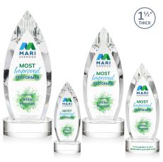 Fortier Full Color on Base Clear Peaks Crystal Trophy - Crystal Trophies