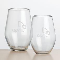 Presley Stemless Wine - 11.5oz/19oz - Deep Etch - Wine Glasses
