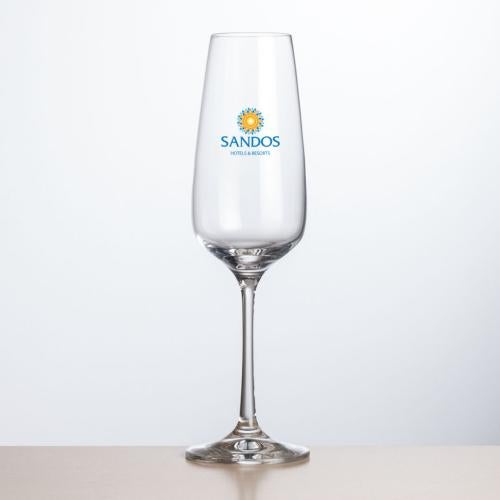 Custom Barware Glasses - Champagne Glasses - Burrell Flute - Full Color