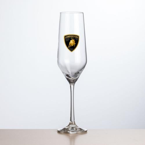 Custom Barware Glasses - Champagne Glasses - Jensen Flute - Full Color