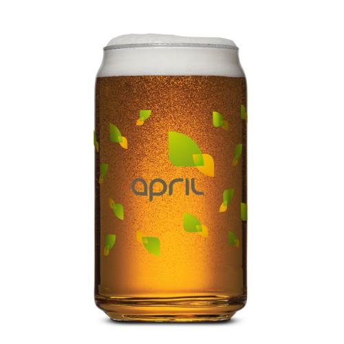 Custom Barware Glasses - Beer Glasses - Beer Can Beer Glass - Full Color