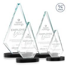 Crowell on Alberton Base Black Crystal Trophy - Crystal Trophies