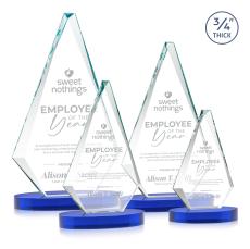 Crowell on Alberton Base Blue Crystal Trophy - Crystal Trophies