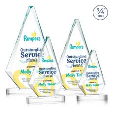 Crowell Full Color on Alberton Base Starfire Crystal Trophy - Crystal Trophies