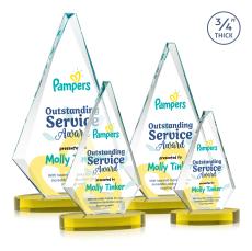 Crowell Full Color on Alberton Base Gold Crystal Trophy - Crystal Trophies