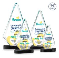 Crowell Full Color on Alberton Base Black Crystal Trophy - Crystal Trophies