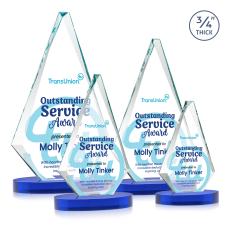 Crowell Full Color on Alberton Base Blue Crystal Trophy - Crystal Trophies