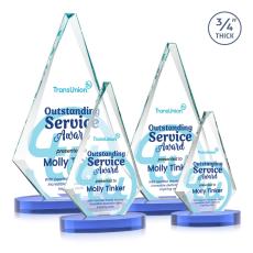 Crowell Full Color on Alberton Base Sky Blue Crystal Trophy - Custom Trophies