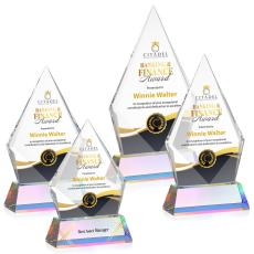 Shelton Full Color on Helton Base Prismatic Crystal Trophy - Crystal Trophies