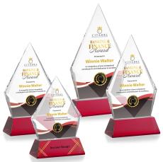 Shelton Full Color on Helton Base Red Crystal Trophy - Crystal Trophies
