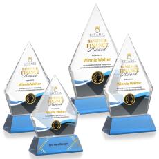 Shelton Full Color on Helton Base Sky Blue Crystal Trophy - Crystal Trophies