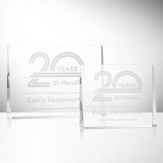 Wiseman Rectangle Crystal Trophy - Crystal Paperweights