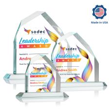 McDonald Peak Full Color Crystal Trophy - Custom Trophies