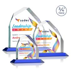 McDonald Peak Full Color Blue Peaks Crystal Trophy - Crystal Trophies