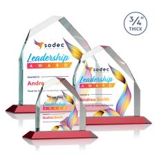 McDonald Peak Full Color Red Peaks Crystal Trophy - Crystal Trophies