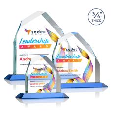 McDonald Peak Full Color Sky Blue Peaks Crystal Trophy - Crystal Trophies