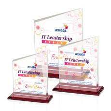 Saucedo Full Color Red Peaks Crystal Trophy - Crystal Trophies